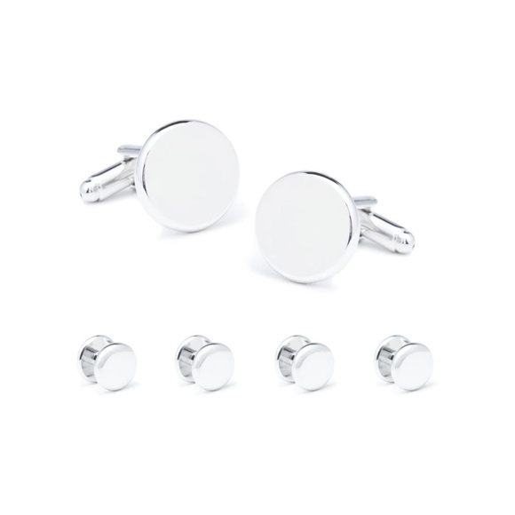 THE TIE BAR Silver Cufflinks & Four Stud Set - Picture 3 of 3